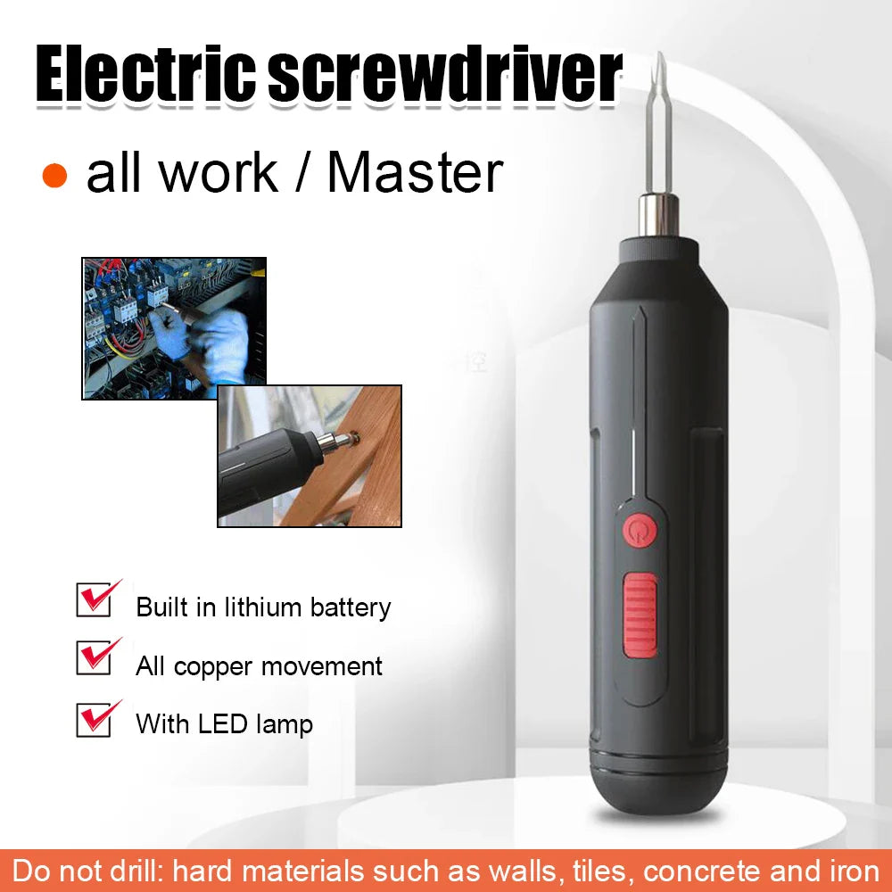 Cordless Rechargeable Electric Screwdriver 3.6V USB Mini Portable Magnetic Hex Chuck
