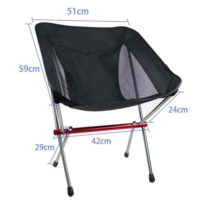 Ultralight Portable Folding Camping Chair – Extended-Length Oxford Fabric Beach & Outdoor Chair