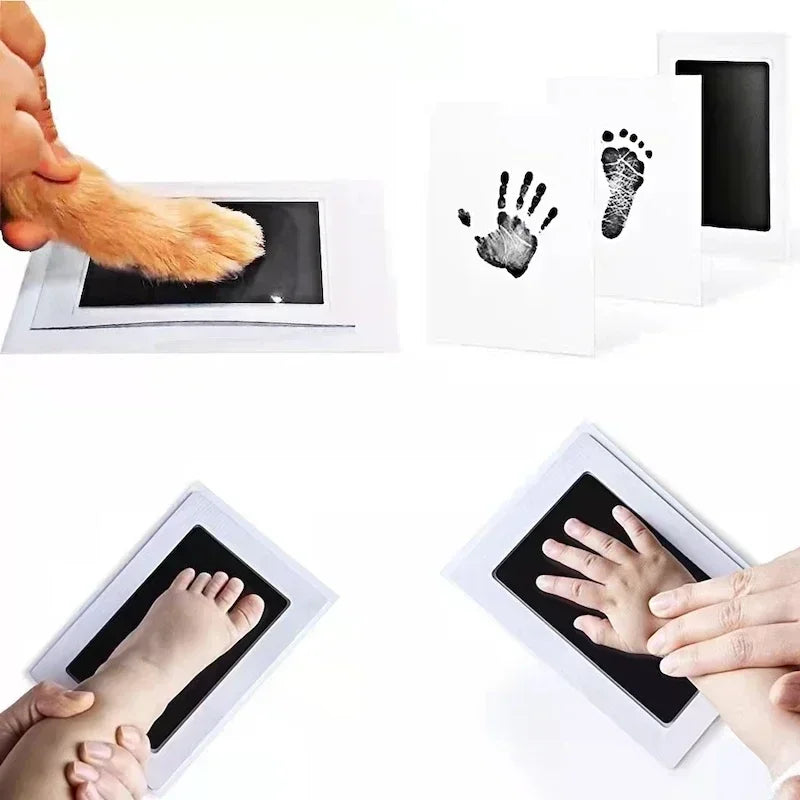 Inkless Baby Handprint & Footprint Kit — Newborn Keepsake (0–6 Months) DIY Photo Frame Imprint Set with Cards