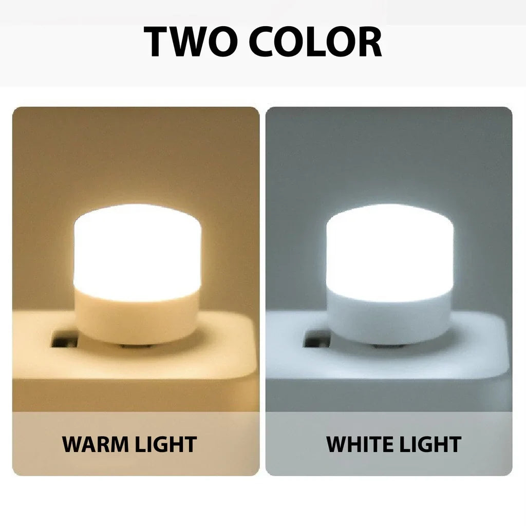 Mini USB Plug-In Night Light LED Warm/White Eye-Friendly Reading Light (1/3/5/10 Pack)