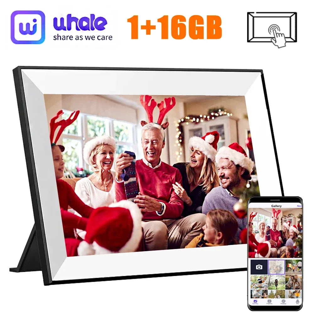 10.1-inch (25.6 cm) Digital Photo Frame 16GB WiFi Touchscreen 1280x800 IPS Auto-Rotate Photo Sharing - Ideal Gift
