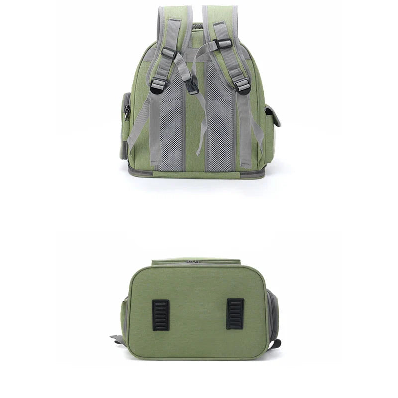Transparent Foldable Pet Carrier Backpack – 42 x 27 x 34 cm (16.5 x 10.6 x 13.4 in) Clear Cat & Small Dog Travel Bag with Shoulder Strap