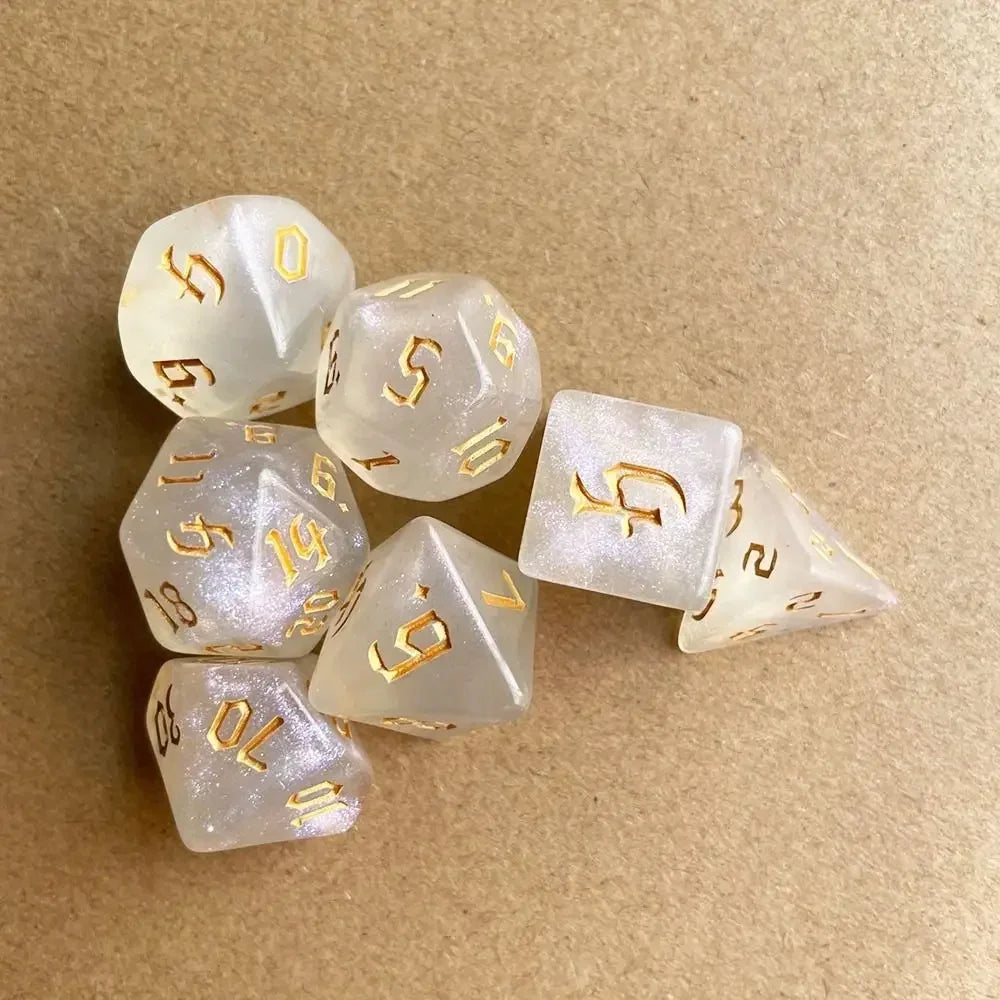 7-Piece Acrylic Polyhedral Dice Set for DnD & Tabletop RPG — d4 d6 d8 d10 d10 d12 d20