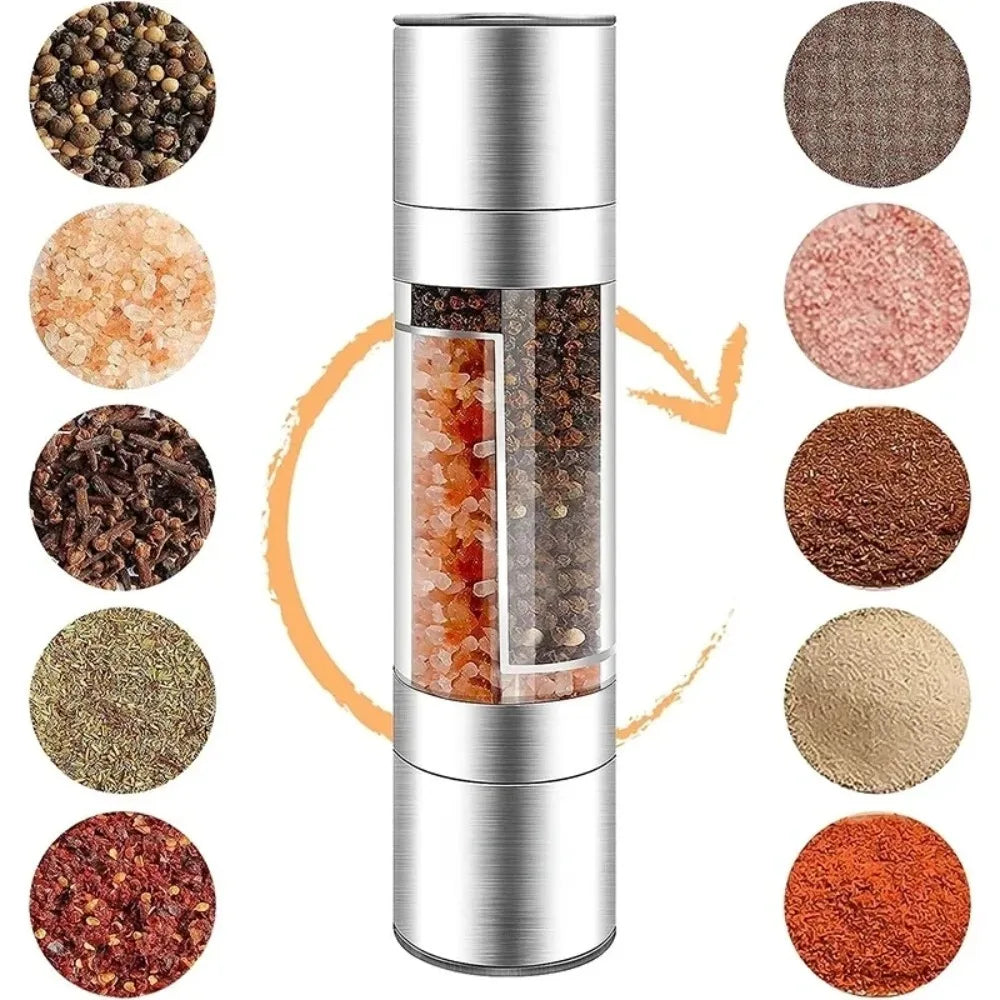 1-Pack Manual Pepper & Sea Salt Grinder Mill Stainless Steel Spice Grinder Reusable