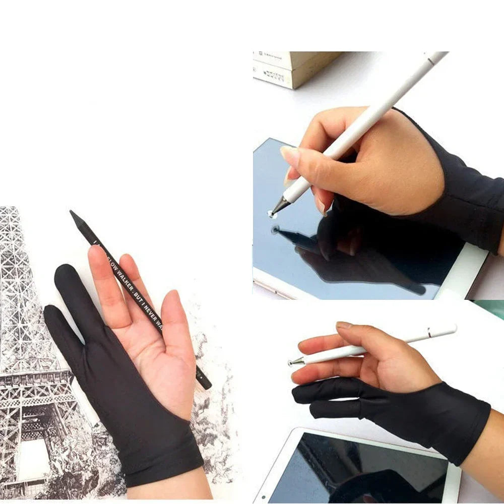 Two-Finger Drawing Glove for Tablets — Left & Right Hand Anti-Fouling Touchscreen Glove