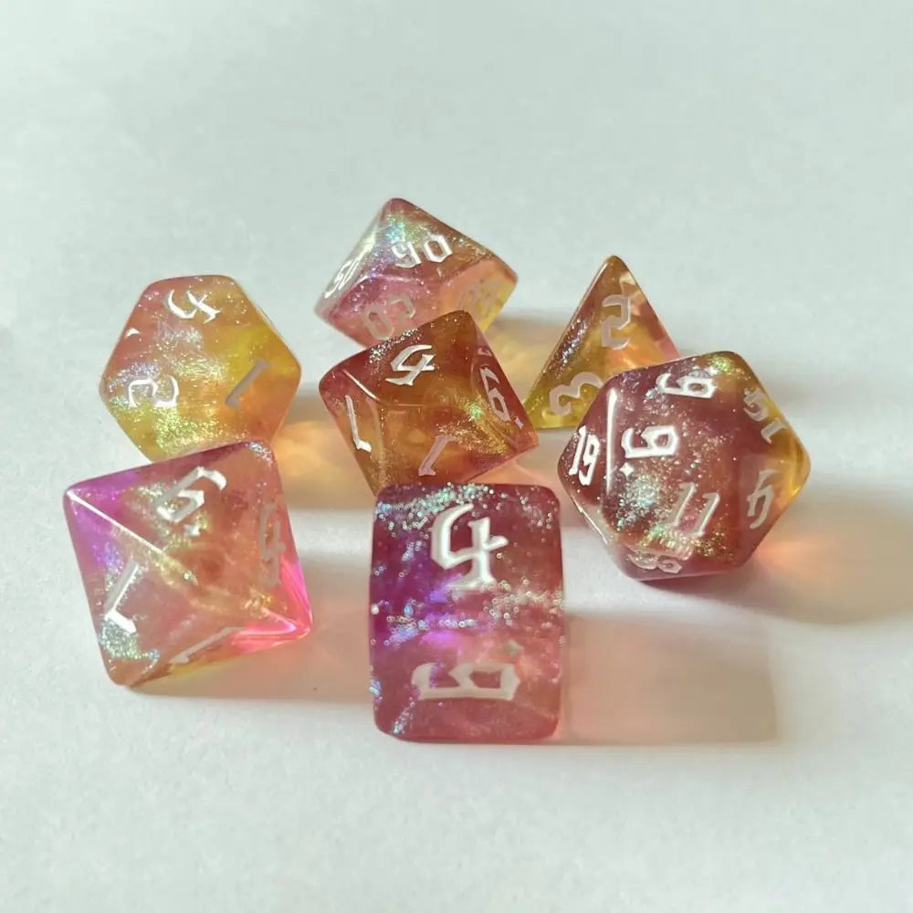 7-Piece Acrylic Polyhedral Dice Set for DnD & Tabletop RPG — d4 d6 d8 d10 d10 d12 d20