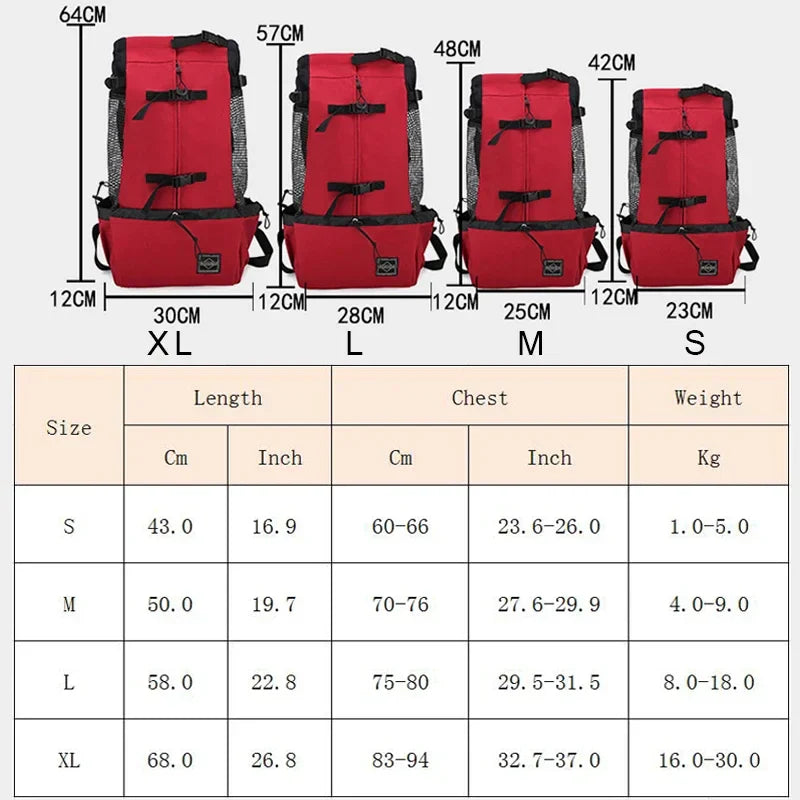 Nylon Dog Carrier Backpack for Small & Medium Dogs, Breathable Cycling Pet Carrier, Up to 30 kg (66 lb)
