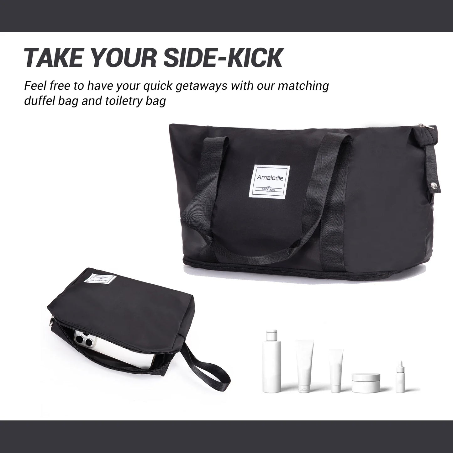 5-Piece Hardshell Luggage Set – 28-inch (70 cm), 24-inch (61 cm), 20-inch (51 cm) Spinner Suitcases with TSA Lock, Double 360° Spinner Wheels, Weekend Duffle & Toiletry Bag
