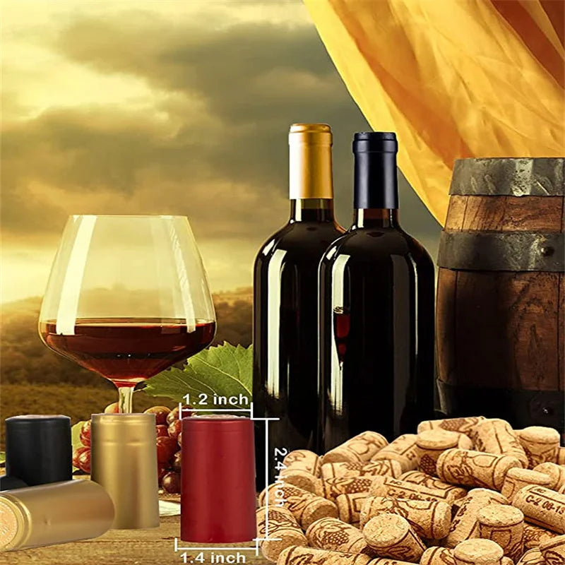 PVC Heat-Shrink Wine Bottle Capsules - Shrink Wrap Caps for Home Bottling