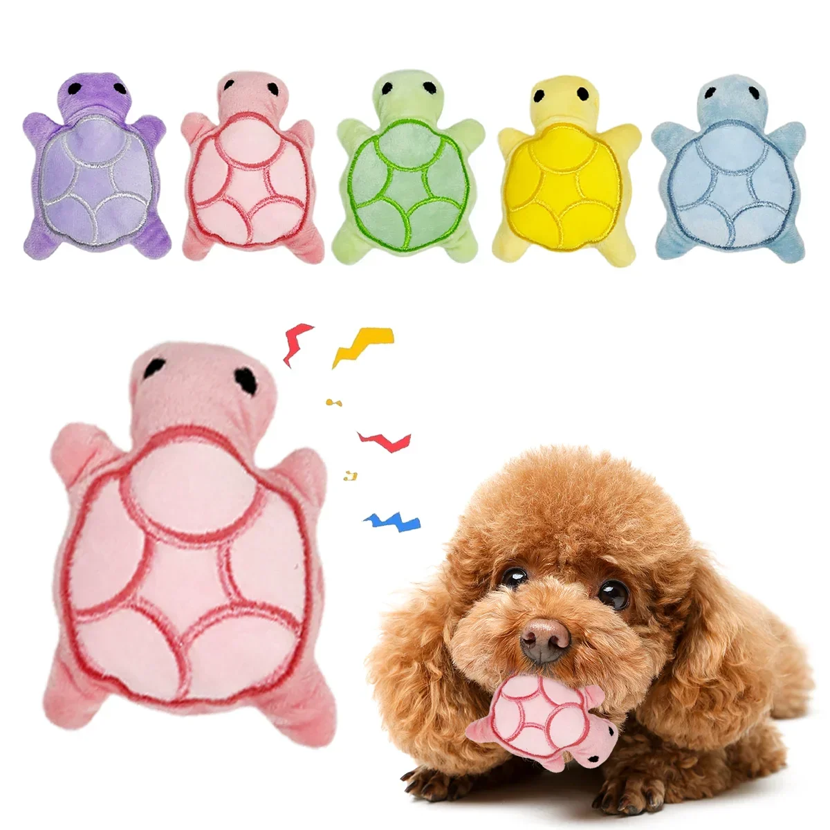 Mini Turtle Plush Dog Toy for Puppies, Teething Relief & Bite-Resistant Dental Chew