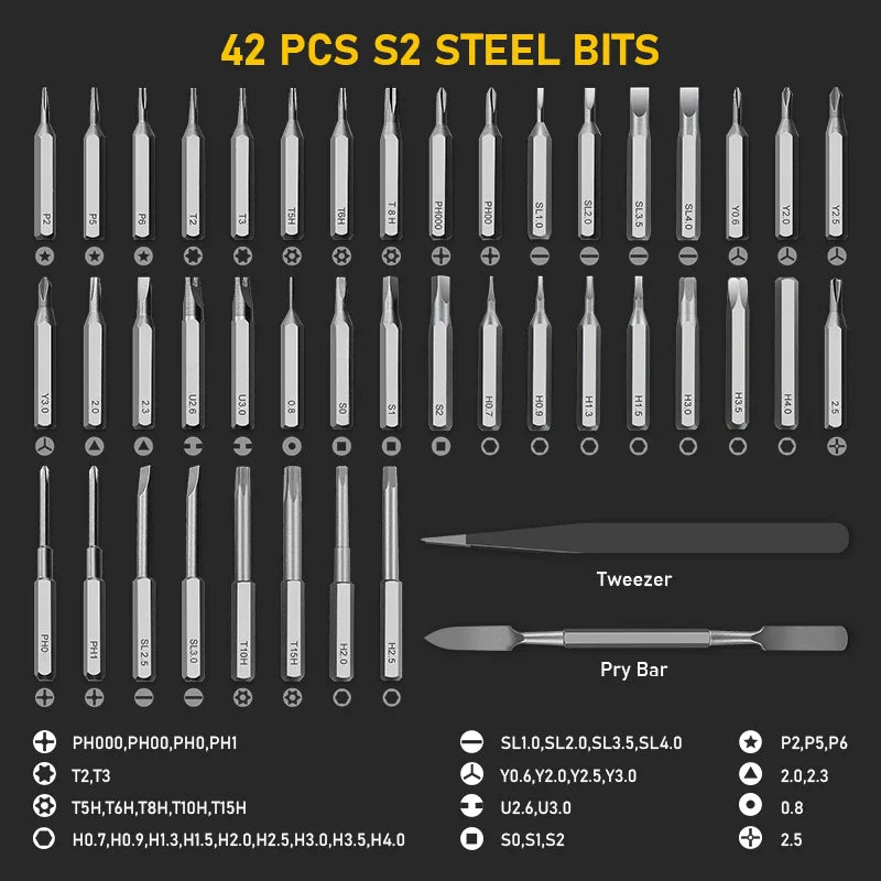 5-Speed Precision Electric Screwdriver Set — 42-Piece Rechargeable 3.7V Torque Driver for iPhone Repair & DIY