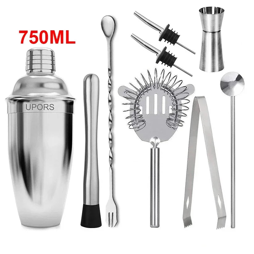 Stainless Steel Boston Cocktail Shaker Set – 550 ml (18.6 oz) & 750 ml (25.4 oz) Martini Mixer for Bartenders and Home Bar