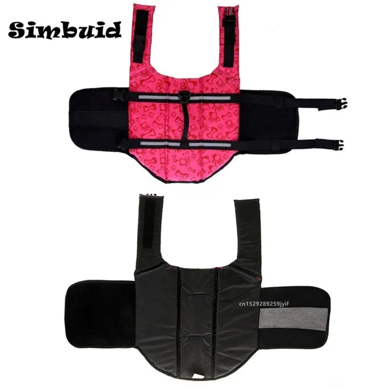 Reflective Adjustable Dog Life Jacket Safety Vest for Large Dogs, Enhanced Buoyancy for Swimming, Surfing and Boating