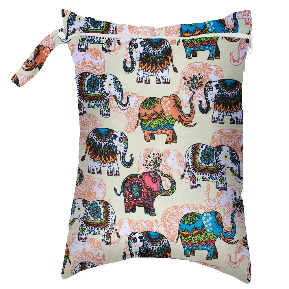 Waterproof Wet Bag 30 x 40 cm (11.8 x 15.7 in) Reusable Washable Diaper & Swim Pouch for Travel