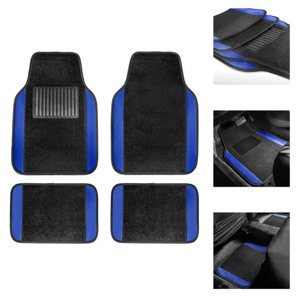 4-Piece Universal Car Floor Mats Set – Suede-Style Synthetic Carpet Liners for Cars, SUVs & Vans, Anti-Slip, Easy-Clean