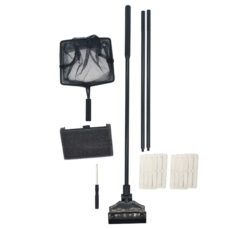 Aquarium Algae Scraper – Aluminum & Stainless Steel Fish Tank Cleaner with Replaceable Blades, 35–110 cm (13.8–43.3 in)
