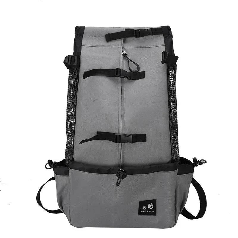 Nylon Dog Carrier Backpack for Small & Medium Dogs, Breathable Cycling Pet Carrier, Up to 30 kg (66 lb)