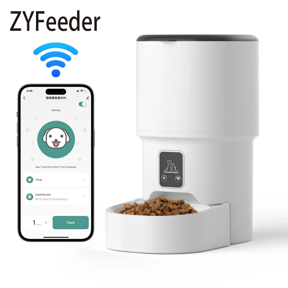 Smart Automatic 4L WiFi & Button Pet Feeder for Cats and Dogs — LCD Food Dispenser