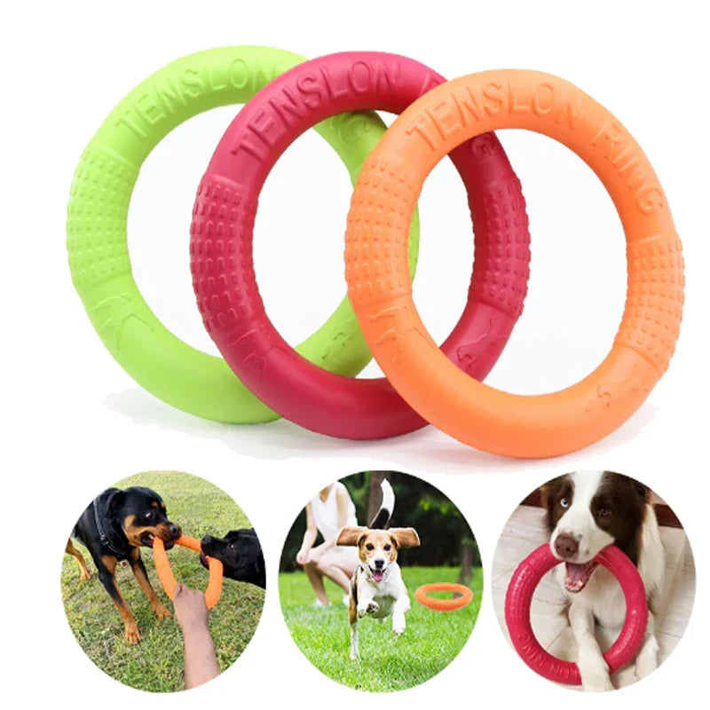 Orange Dog Flying Disc & Training Puller — Durable EVA Chew-Resistant Interactive Toy for Puppies to Large Dogs