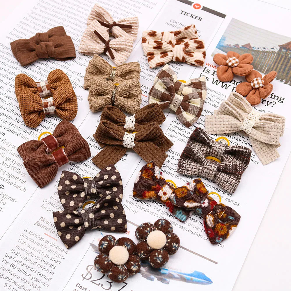 10-Pack Elastic Dog Hair Bows for Small Dogs & Cats — Cute Bowknot Grooming Accessories