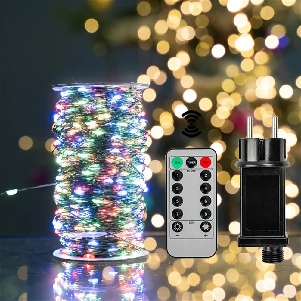 500/1000 LED Fairy String Lights - 50m/100m Waterproof LED String with Remote, Warm White/Multicolor for Christmas, Wedding & Outdoor