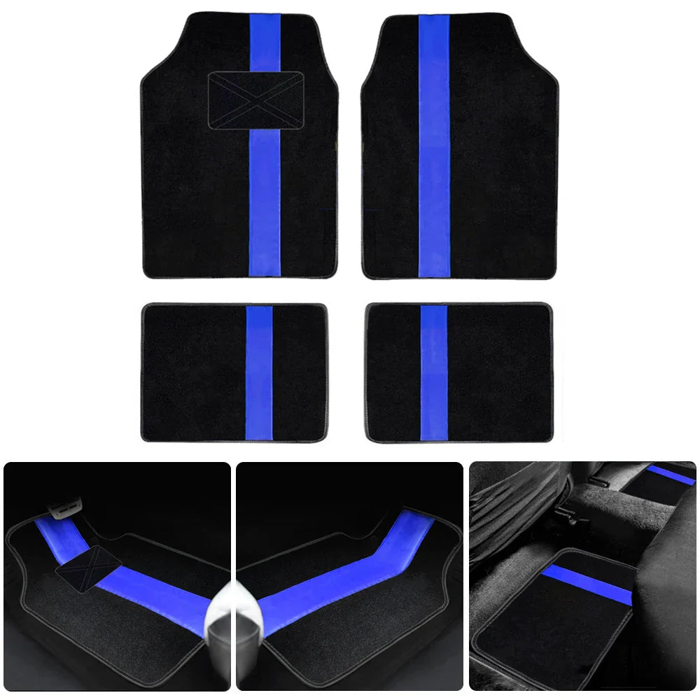 4-Piece Universal Car Floor Mats Set – Suede-Style Synthetic Carpet Liners for Cars, SUVs & Vans, Anti-Slip, Easy-Clean