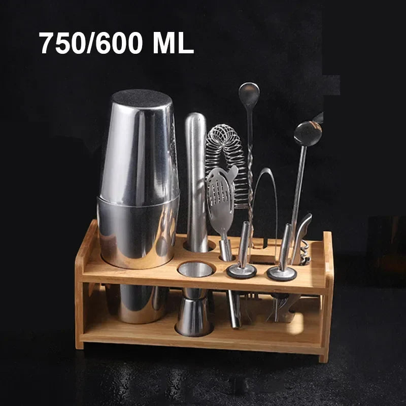 Stainless Steel Boston Cocktail Shaker Set – 550 ml (18.6 oz) & 750 ml (25.4 oz) Martini Mixer for Bartenders and Home Bar
