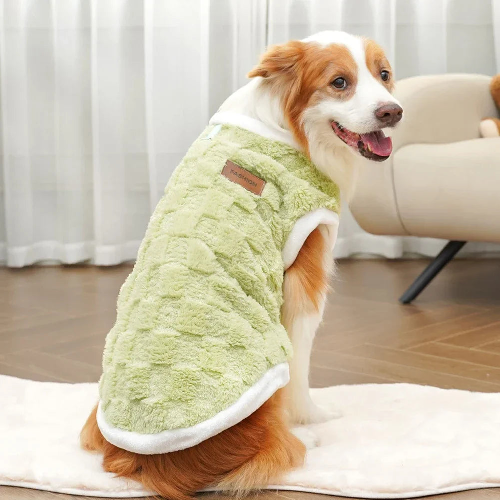 Flannel Dog Sweater Winter Warm Pet Coat – Fits 1.5–25 kg (3–55 lb) – Puppy to Large Dog Pullover Vest