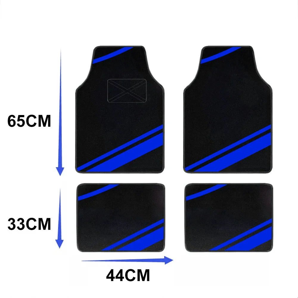 4-Piece Universal Car Floor Mats Set – Suede-Style Synthetic Carpet Liners for Cars, SUVs & Vans, Anti-Slip, Easy-Clean