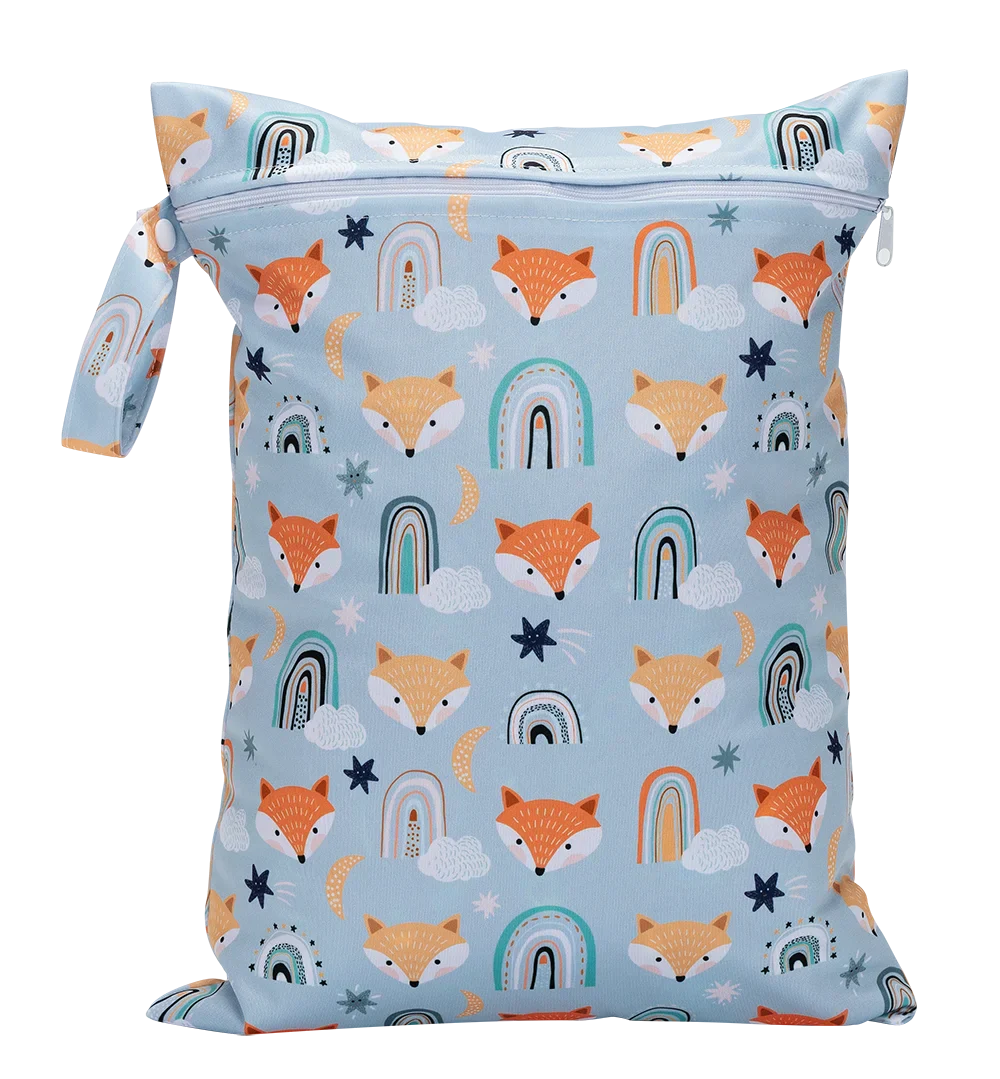 Waterproof Wet Bag 30 x 40 cm (11.8 x 15.7 in) Reusable Washable Diaper & Swim Pouch for Travel