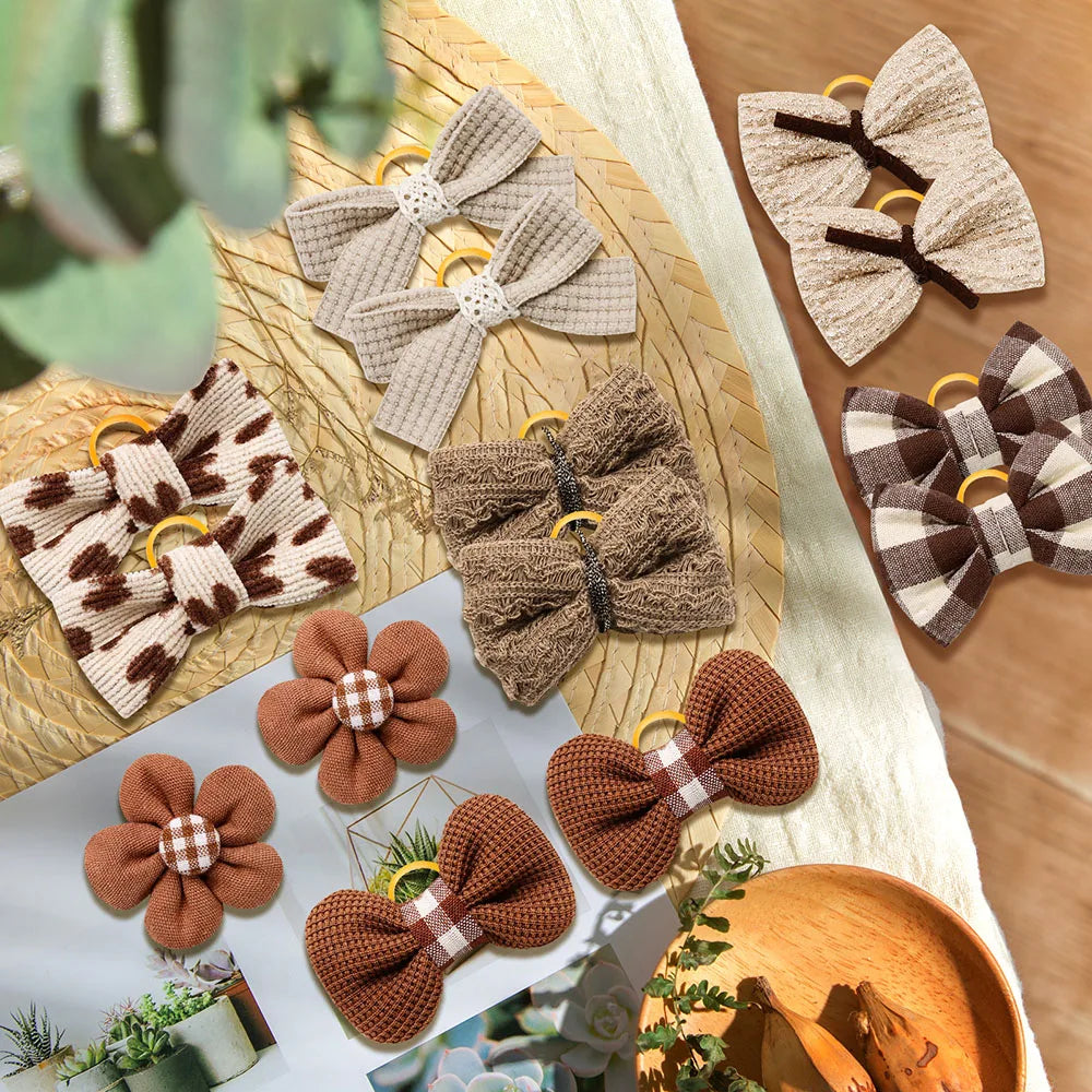 10-Pack Elastic Dog Hair Bows for Small Dogs & Cats — Cute Bowknot Grooming Accessories