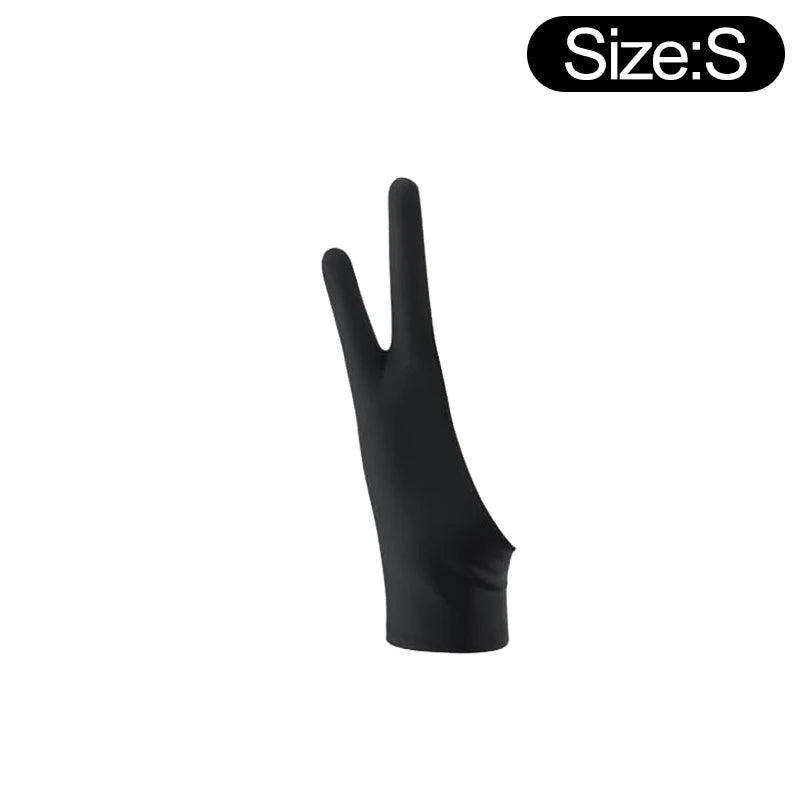 Two-Finger Artist Drawing Glove for Tablet & iPad – Touchscreen Anti-Fouling Ambidextrous Glove, Black