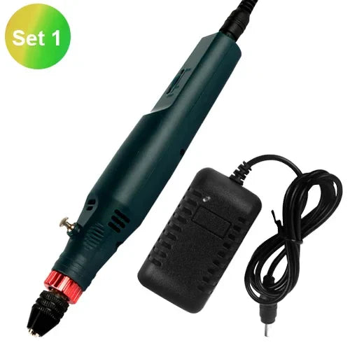 12V 24W Mini Electric Rotary Tool 2000-18000 RPM Handheld Drill Grinder with Precision Chuck