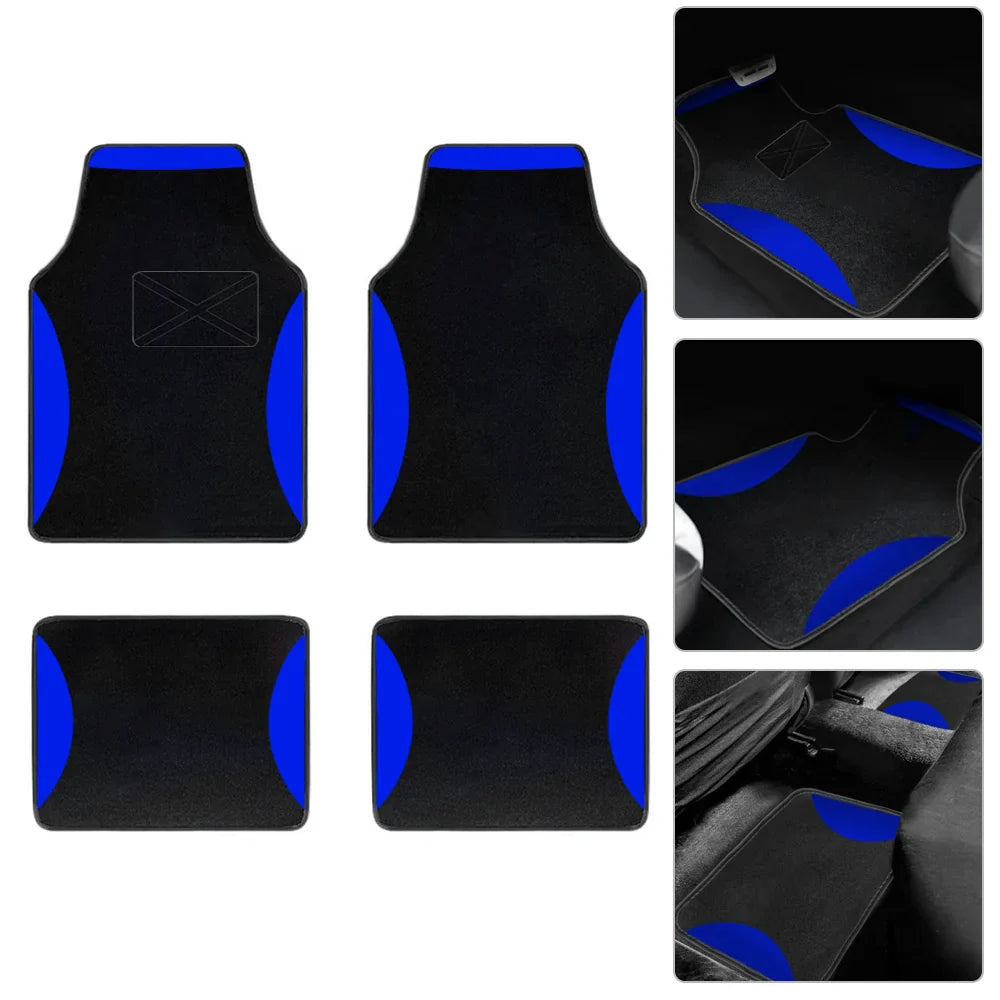 4-Piece Universal Car Floor Mats Set – Suede-Style Synthetic Carpet Liners for Cars, SUVs & Vans, Anti-Slip, Easy-Clean