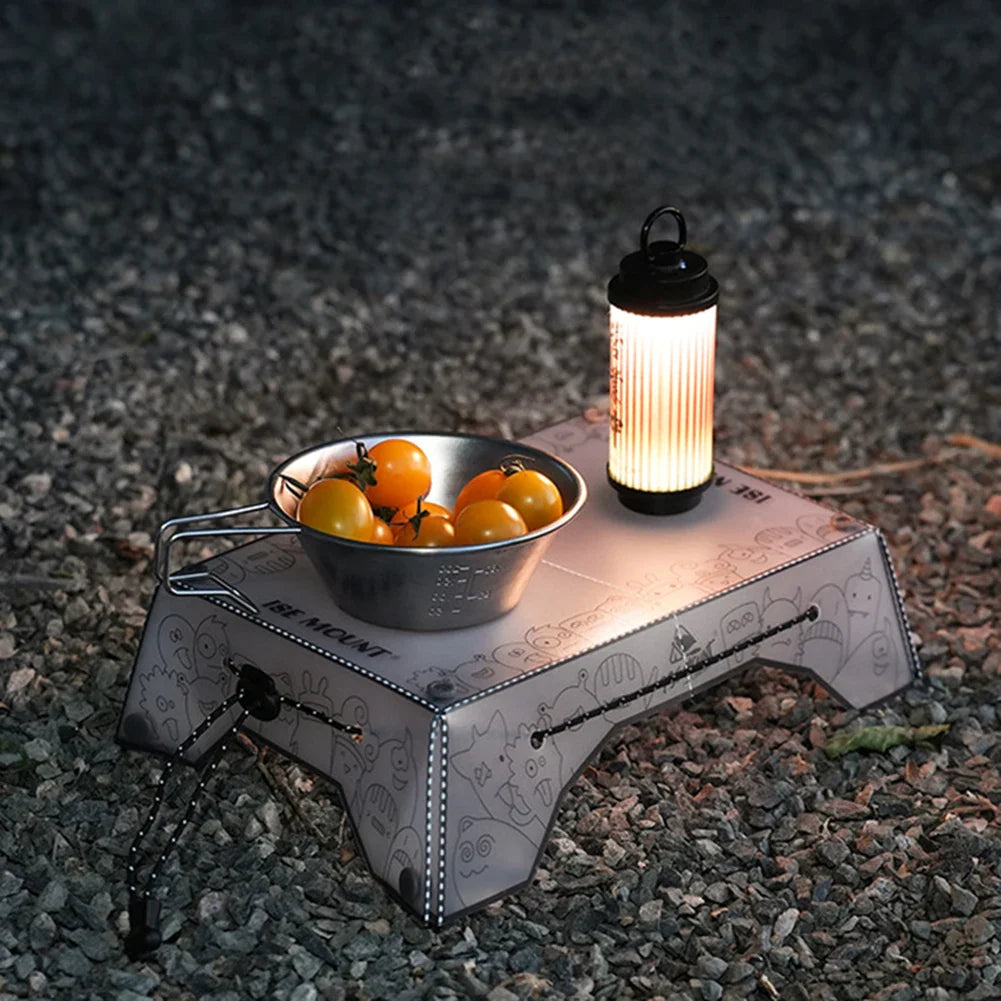 Ultralight Foldable Camping Table & Tray — Compact Portable Backpacking Table (26.5×16.8×11 cm / 10.4×6.6×4.3 in)