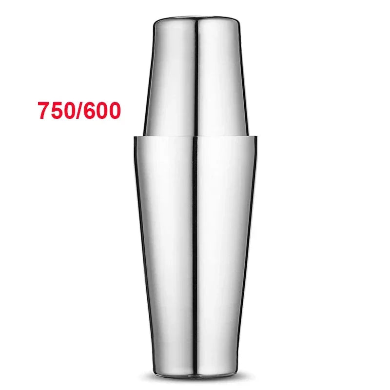 Stainless Steel Boston Cocktail Shaker Set – 550 ml (18.6 oz) & 750 ml (25.4 oz) Martini Mixer for Bartenders and Home Bar