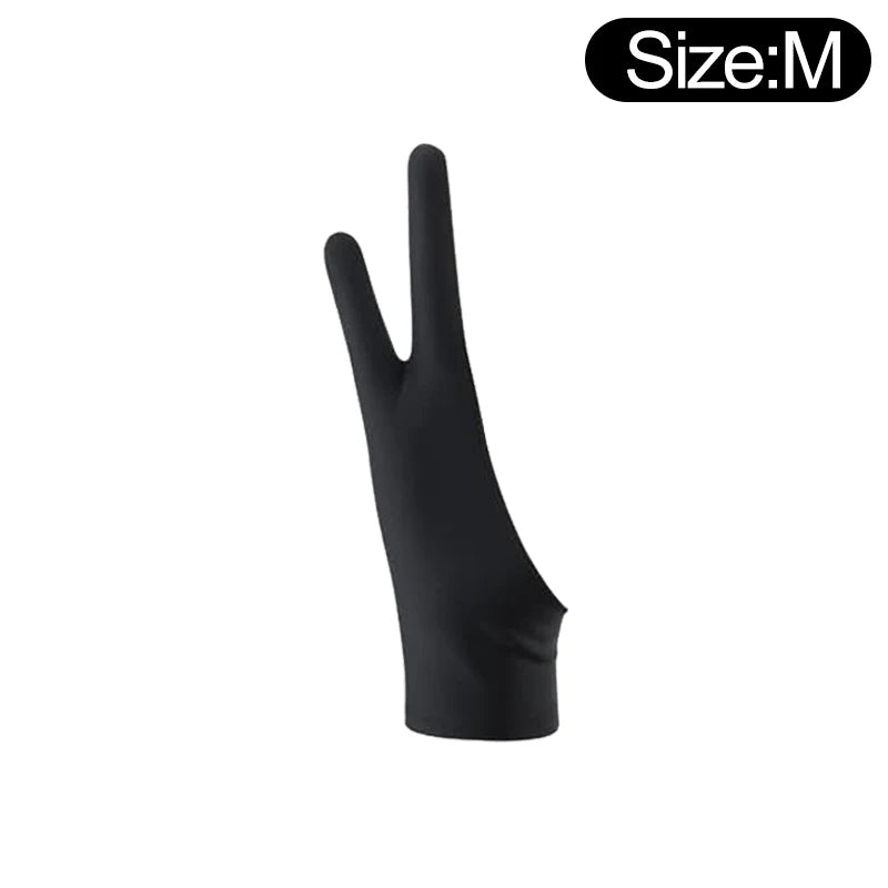 Two-Finger Artist Drawing Glove for Tablet & iPad – Touchscreen Anti-Fouling Ambidextrous Glove, Black