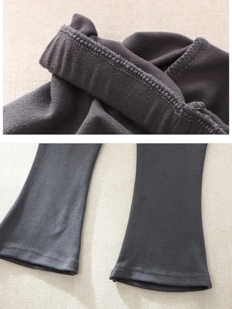 Baby Girls Flared Bootcut Pants Korean-Style Kids Leggings Ages 1-6 Spring Autumn Solid