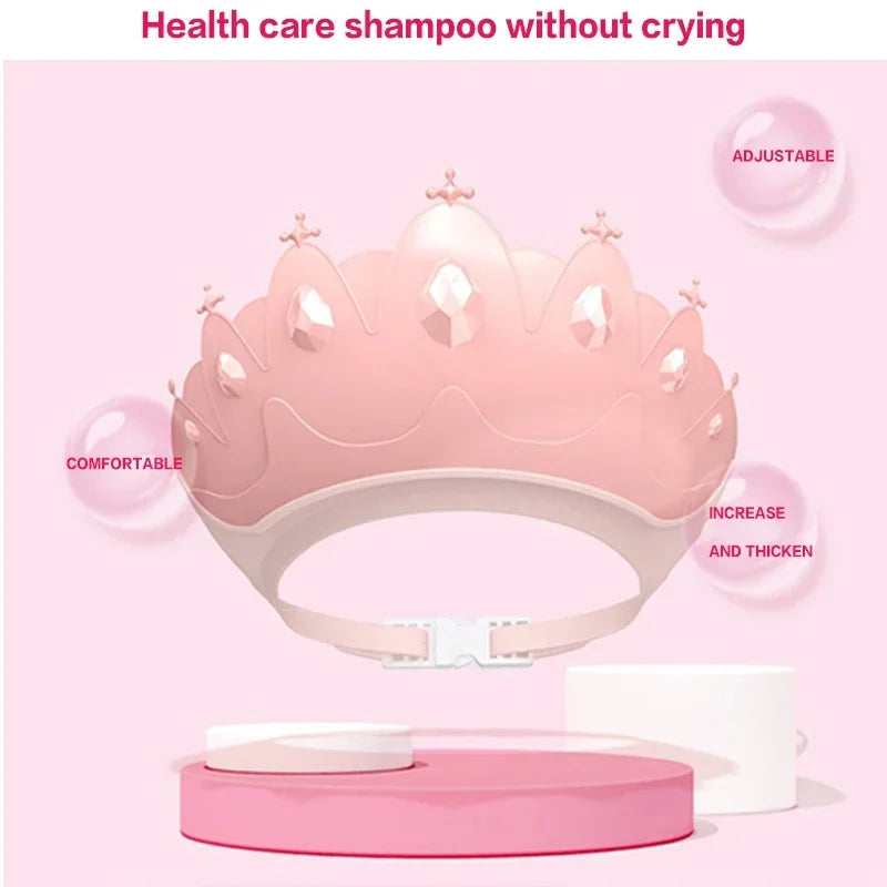 Adjustable Baby Crown Shampoo Cap – Waterproof Bath Visor & Hair Shield for Infants and Toddlers