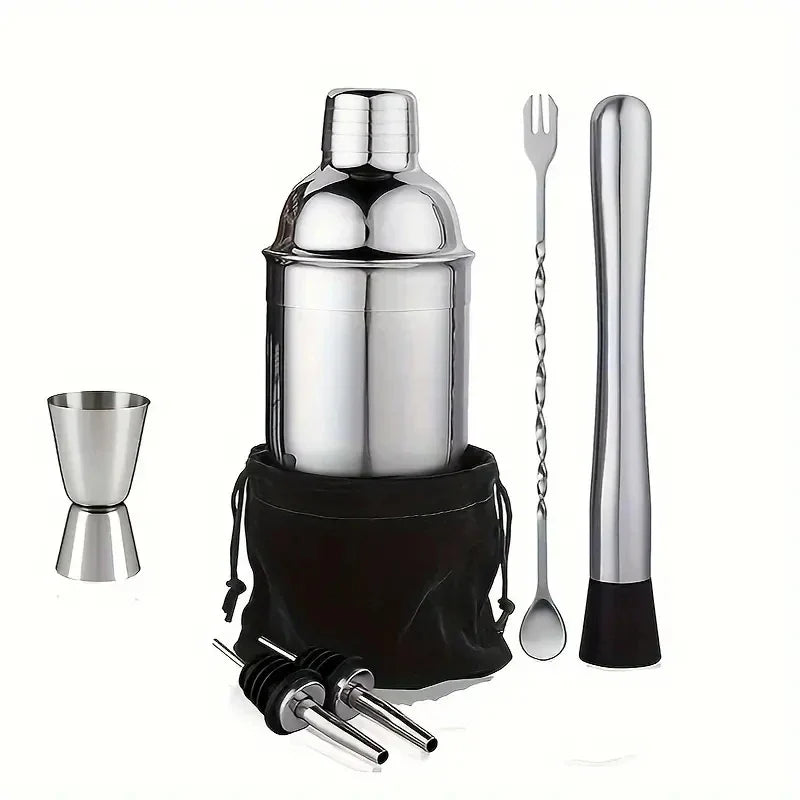 Stainless Steel Boston Cocktail Shaker Set – 550 ml (18.6 oz) & 750 ml (25.4 oz) Martini Mixer for Bartenders and Home Bar