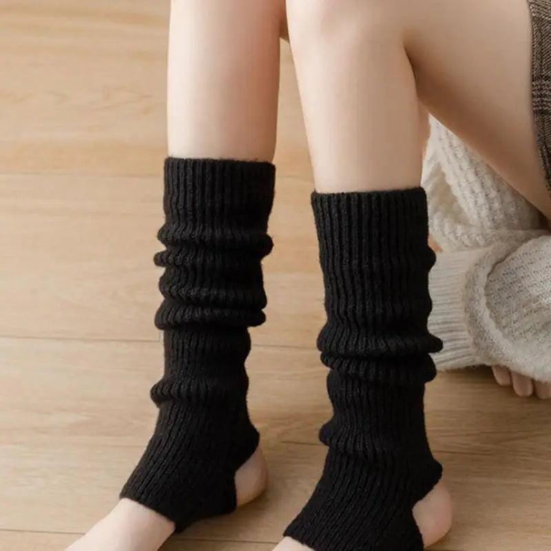 Women's Knit Leg Warmers 15.7in (40cm) Winter Ballet Yoga Dance and Gym Long Socks