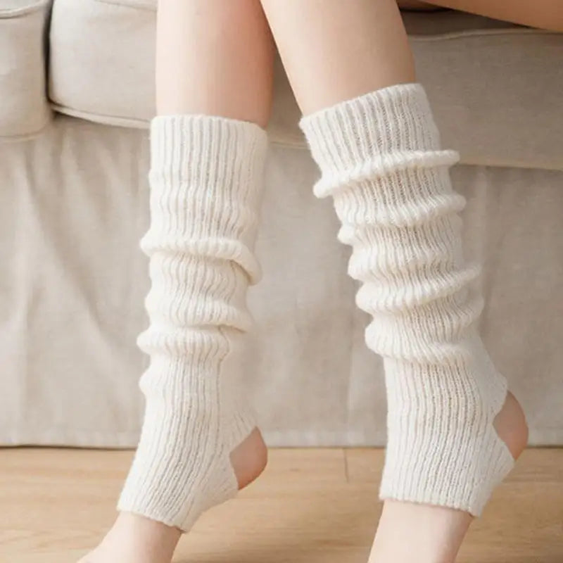 Women's Knit Leg Warmers 15.7in (40cm) Winter Ballet Yoga Dance and Gym Long Socks