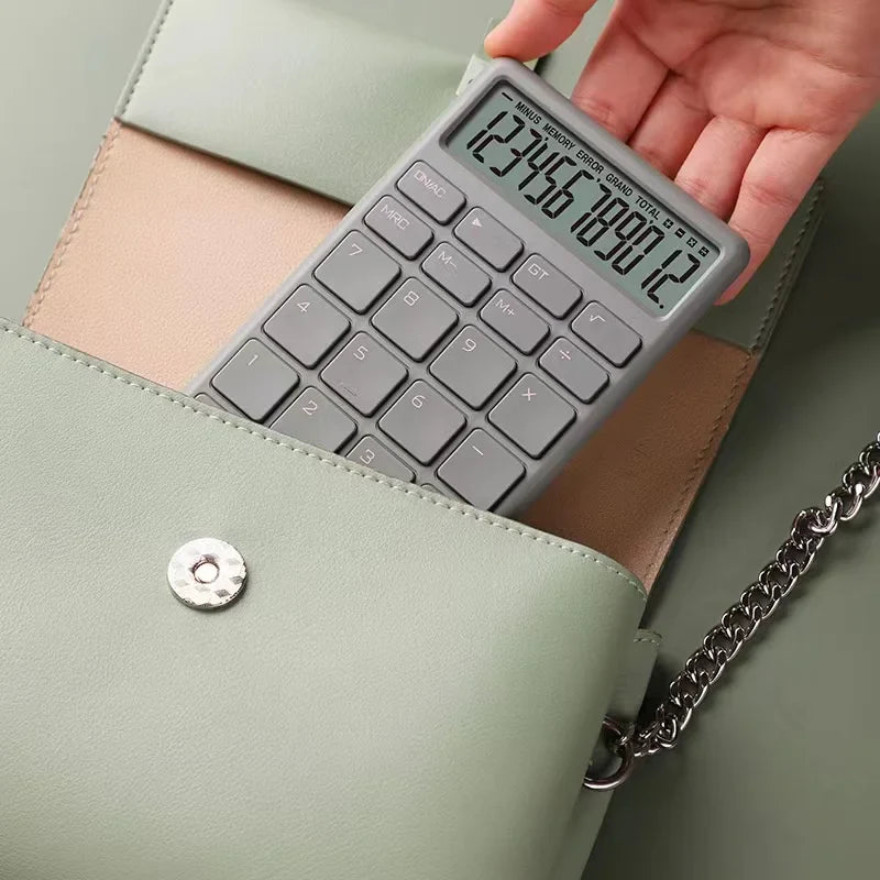 12-Digit Dual Power Solar Calculator - Portable Electronic Calculator for Home, Office & School