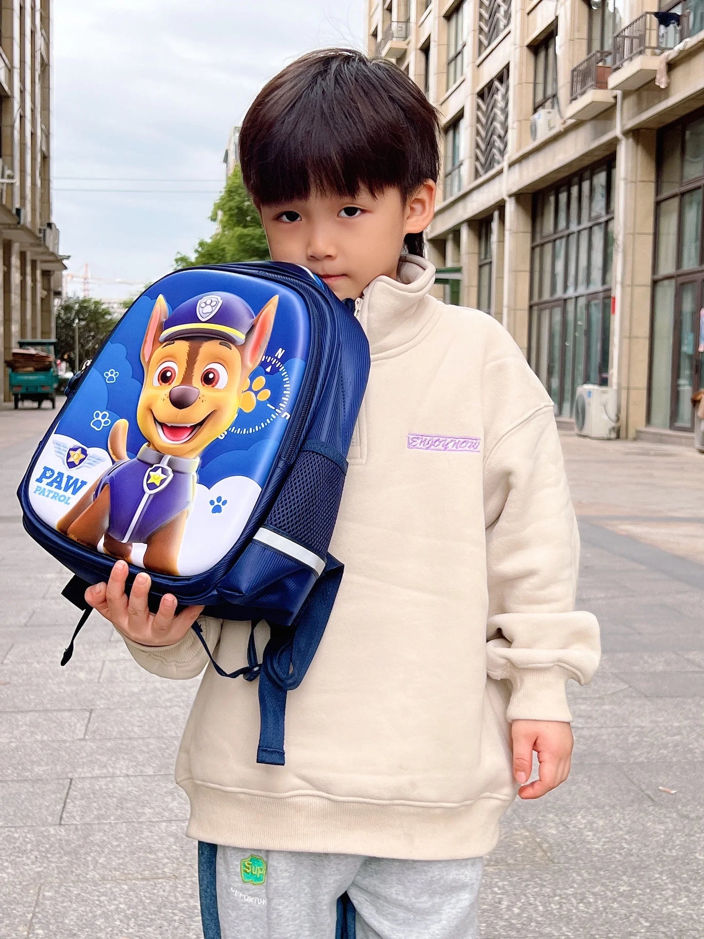 Kids Cartoon Dog Backpack 12.2 in (31 cm) Preschool School Bag for Boys and Girls Cute Kindergarten Zipper Backpack