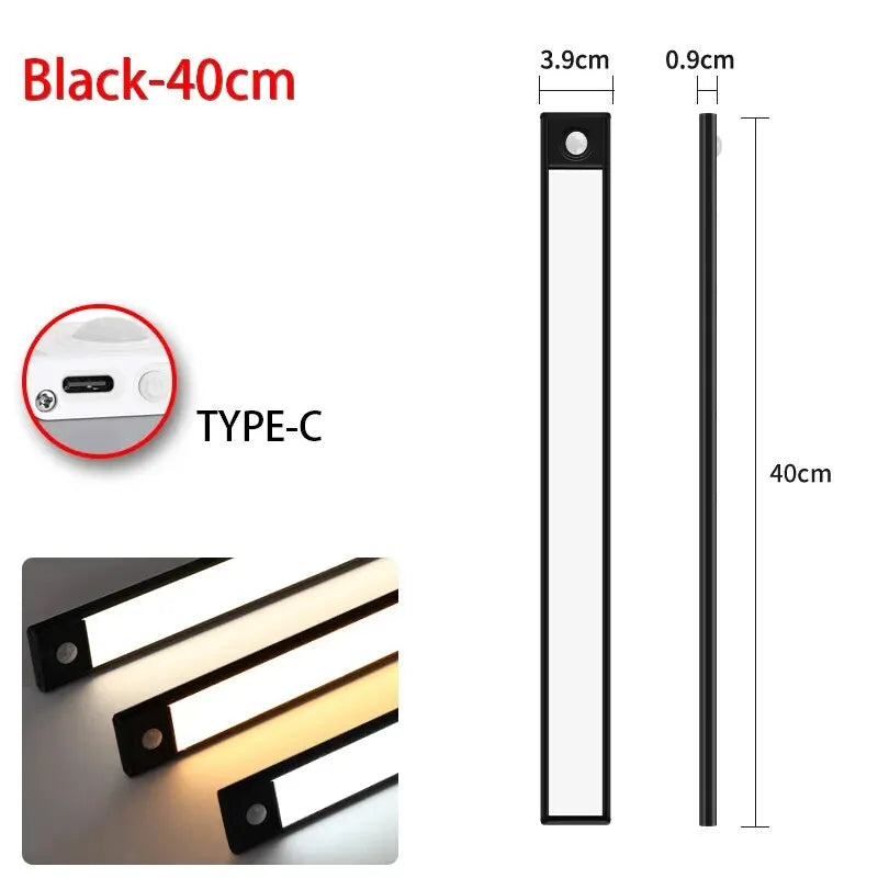 Rechargeable Motion Sensor LED Night Light Rectangle 50cm (19.7 in) Emergency Light
