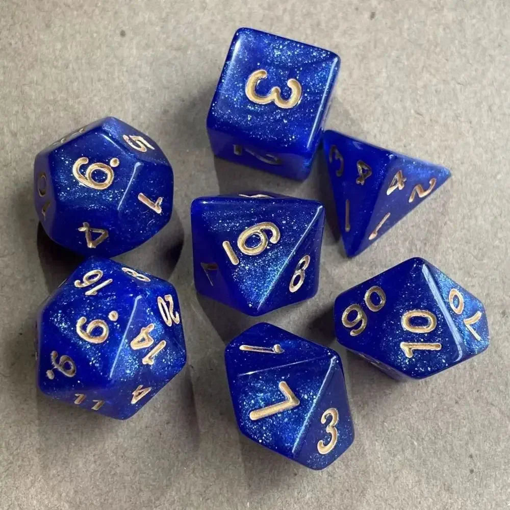 7-Piece Acrylic Polyhedral Dice Set for DnD & Tabletop RPG — d4 d6 d8 d10 d10 d12 d20