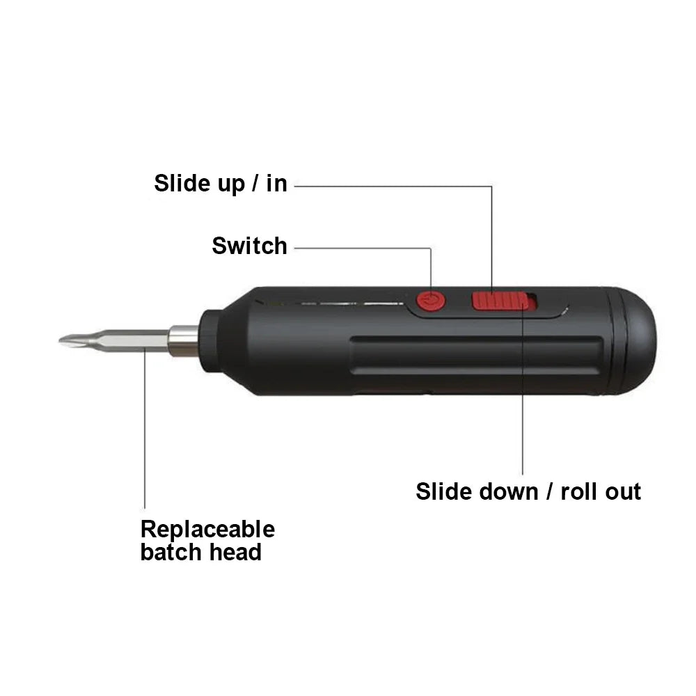 Cordless Rechargeable Electric Screwdriver 3.6V USB Mini Portable Magnetic Hex Chuck