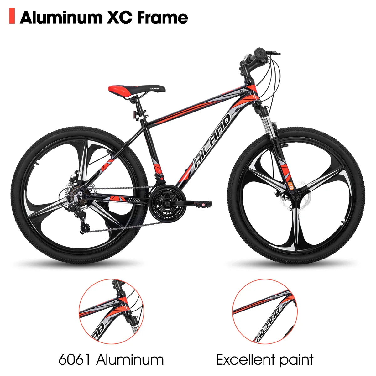 Mountain Bike, 21-Speed Drivetrain, Aluminum Frame, 26-Inch (66 cm) Wheels, Disc Brakes — Unisex MTB
