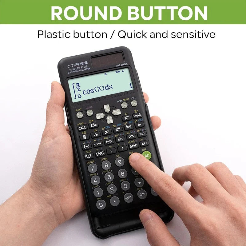 Scientific Calculator — Matrix & Equation Solver, Complex Number Function Calculator, 12-Digit Dual-Power for Office & Finance
