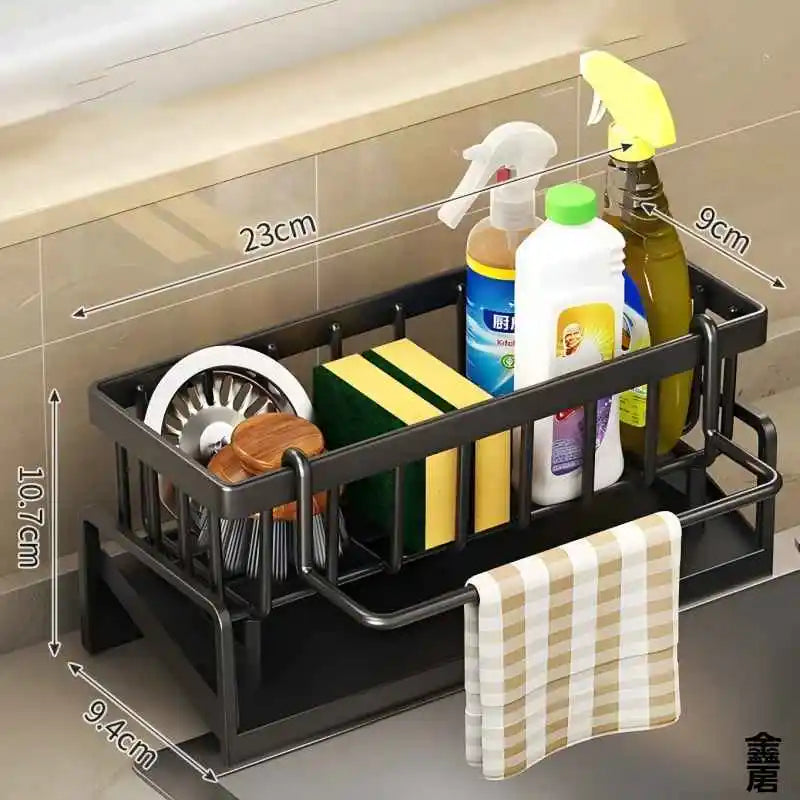 Tap-Mounted Sink Spice Shelf with Drainage Rack – No-Drill Space-Saving Kitchen Organizer for Utensils & Spices